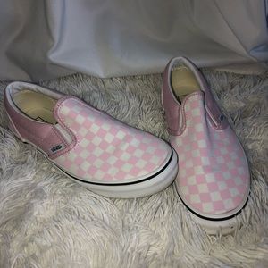 Pink Checkered Slip-on Vans 💕WORN ONCE💕